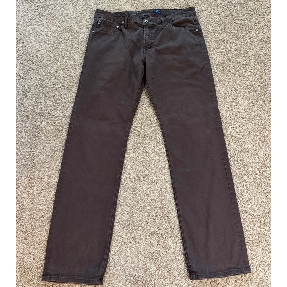 AG Adriano Goldschmied The Graduate Tailored Leg Brown Pants 36x32 1174SUD-DEB